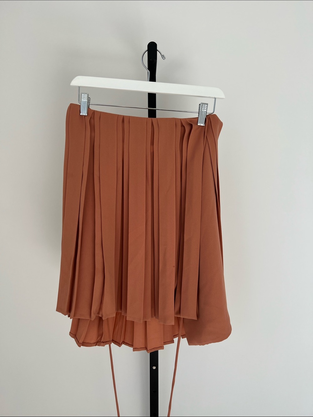 Diane Von Furstenberg Rust High-Low Pleated Skirt